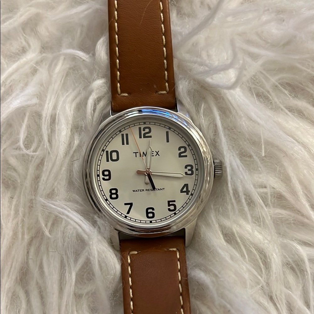 Timex Classic Silver and Tan Watch